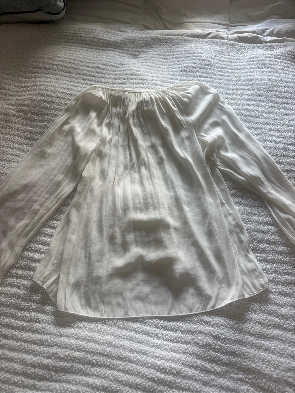 Ramy Brook Pleated Cream Blouse - Picture 4 of 4